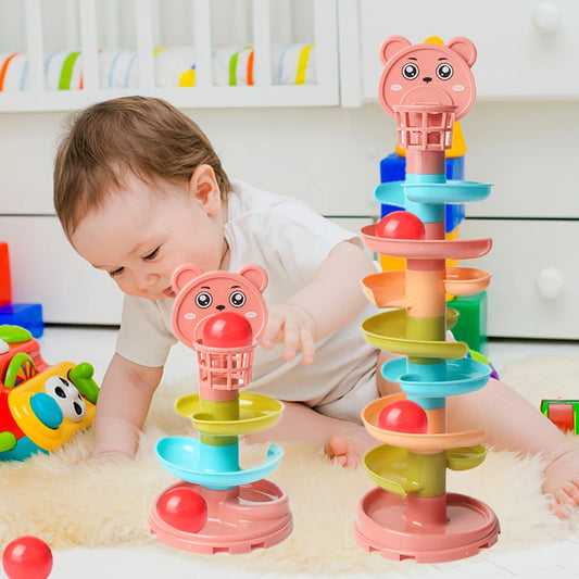 Baby Puzzle Kids Fun Track Turn Around 0-3 Years Old Track Rolling Ball Mental Sliding Ball Tower