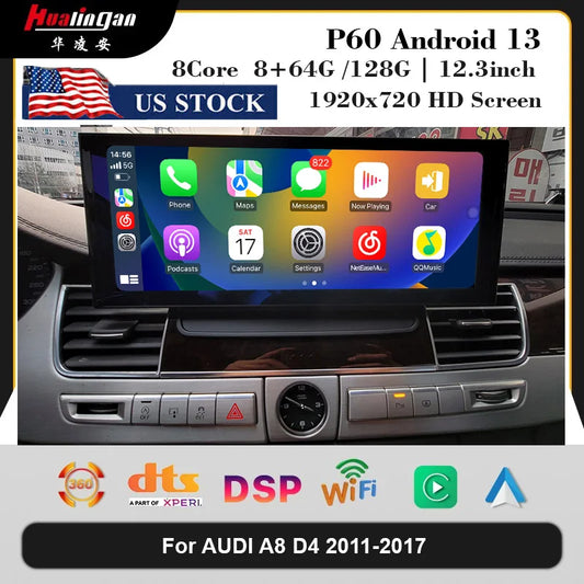 12.3 inch for Audi A8 D4 2011 2012 2013 2014-2017 Android