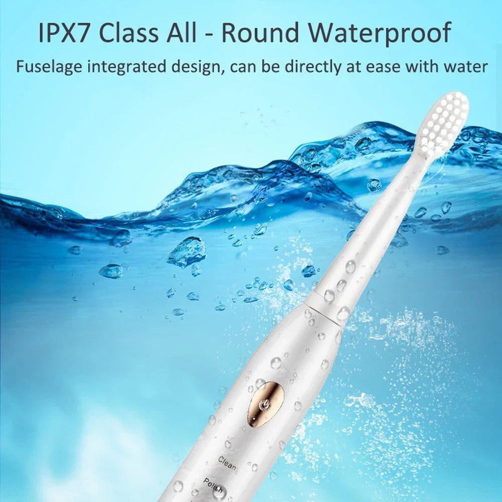 Rechargeable USB Adult Smart Electric Toothbrush IPX7 Waterproof Ultrafast