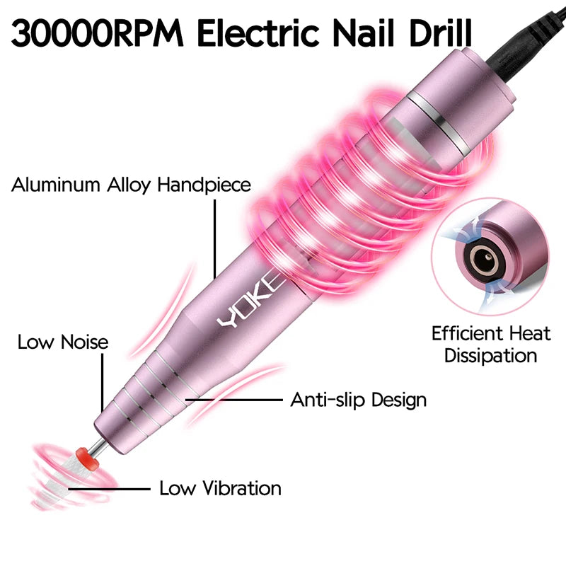 30000RPM USB Nail Drill Machine For Acrylic Nail Gel Polish