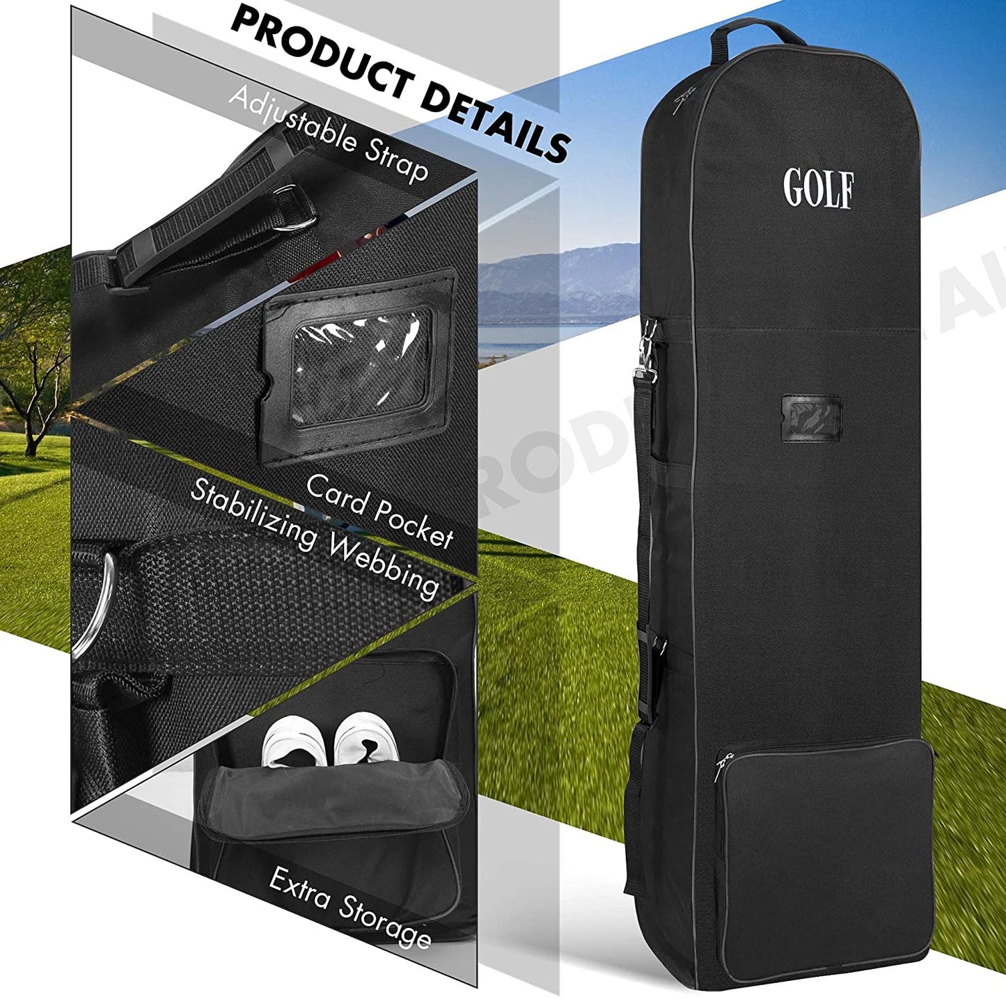 Soft Golf Travel Bags With Wheels Large Capacity