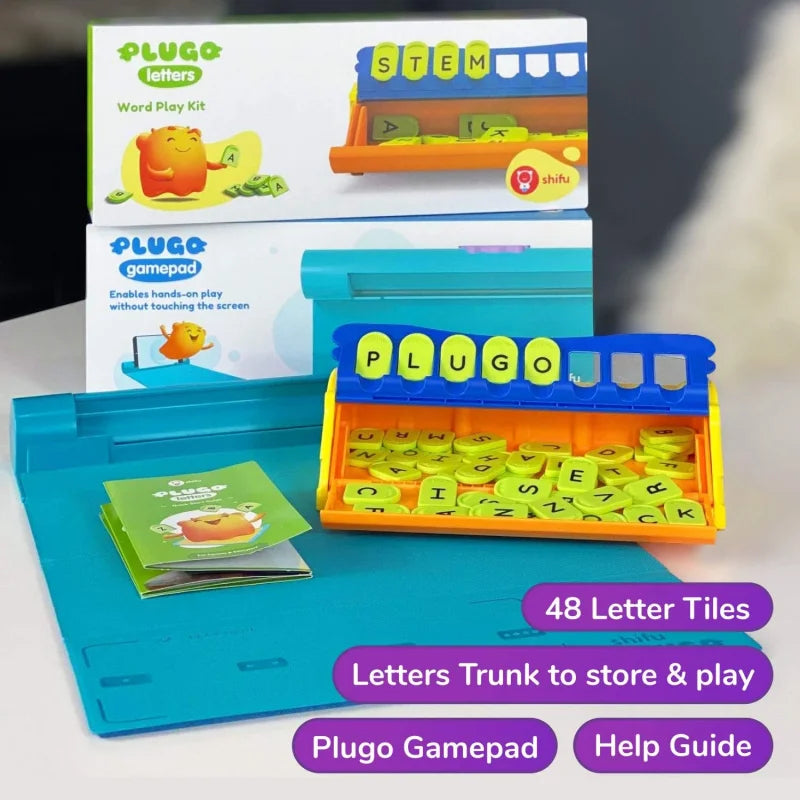 Educational Word Game-Plugo Letters Kit App with 9 Learning Games, STEM Toy Gifts for Kids Age 4-8 Phonics