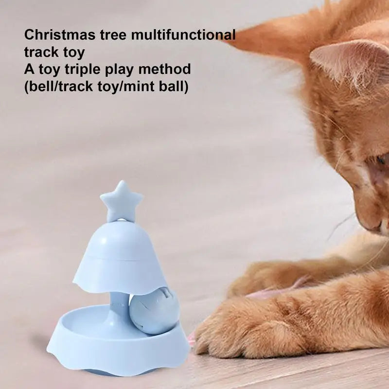 Turntable Cat Ball Toy Cat Teaser Toys Christmas Tree Rolle