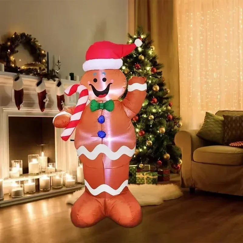 1.5M Christmas Inflatable LED Gingerbread Man Cookie