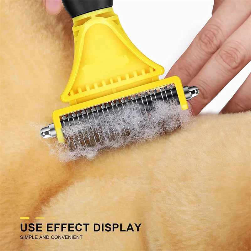 Pets Stainless Steel Grooming Brush Two-Sided Shedding