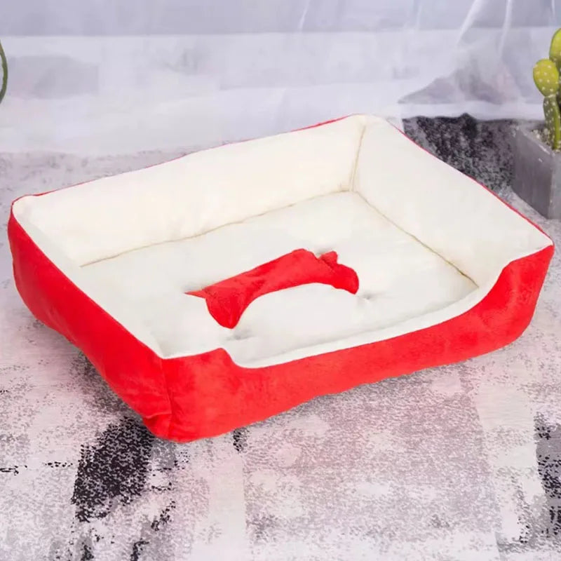 Warm Bone Pet Dogs Bed Washable House Cat Puppy Cotton