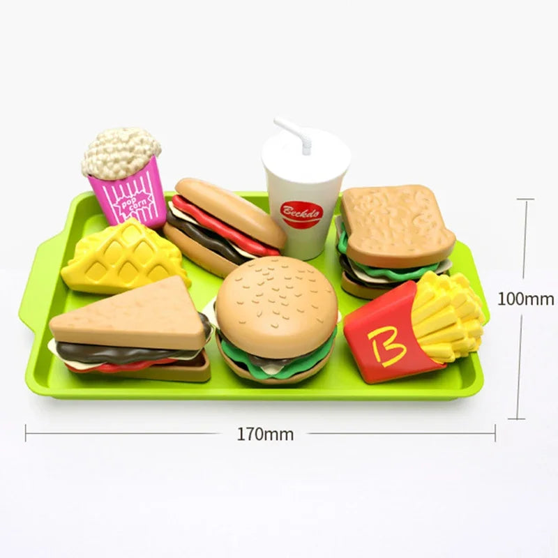 Children Hamburger Pretend Play Cooking Toys Set