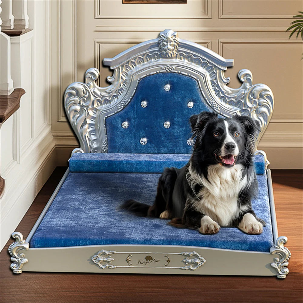 Stunning Large Dog Bed with Headboard Thicken Soft Dutch Velvet