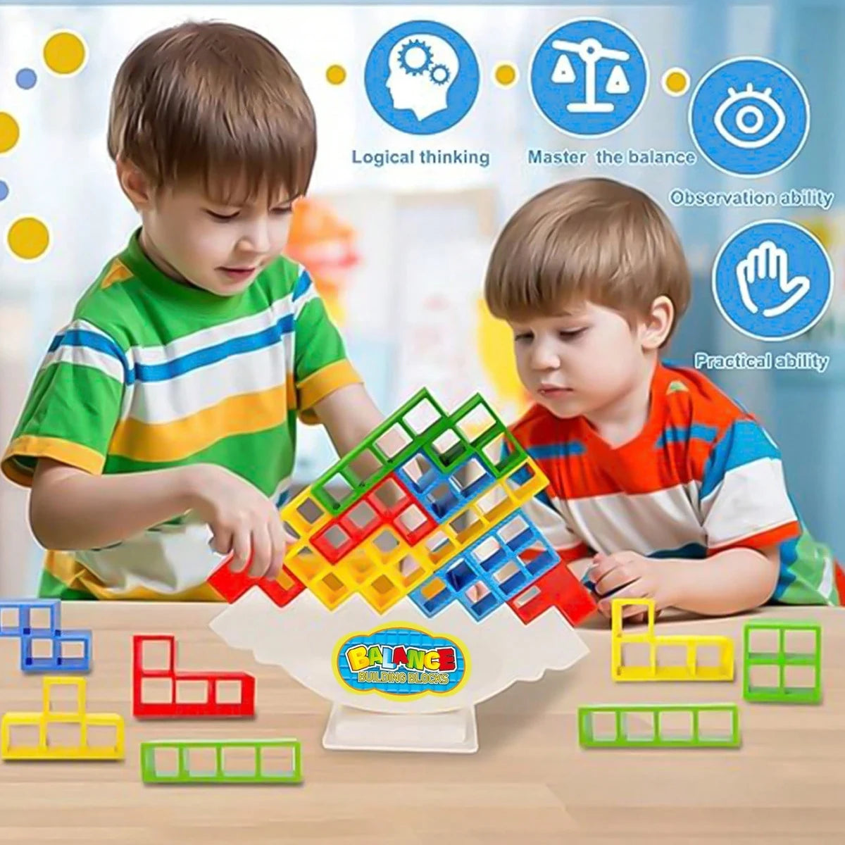 Balance Stacking Board Games Kids Adults Tower Block Toys