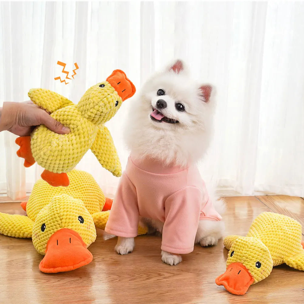 Dog Calming Duck Sound Toys Pet Plush Toy with Quacking Sound Calming