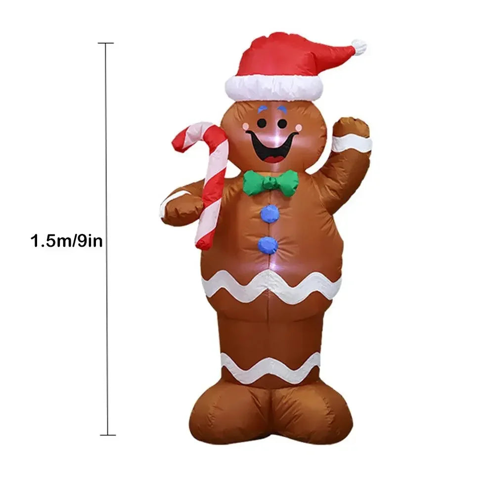 1.5M Christmas Inflatable LED Gingerbread Man Cookie