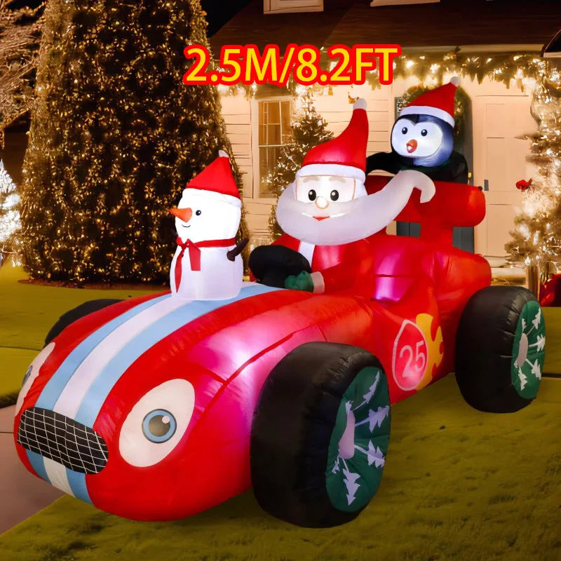 Inflatable Toys Santa Cartoon Vehicle Christmas Decorations