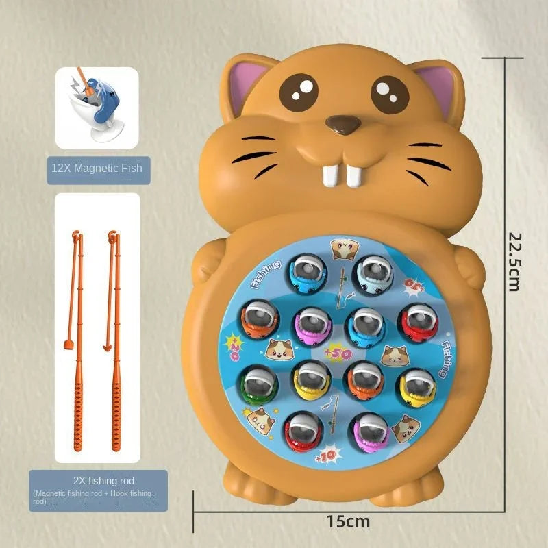 Children's Hamster Fishing Plate Toy Cartoon Mouse Fishing Fish Educational