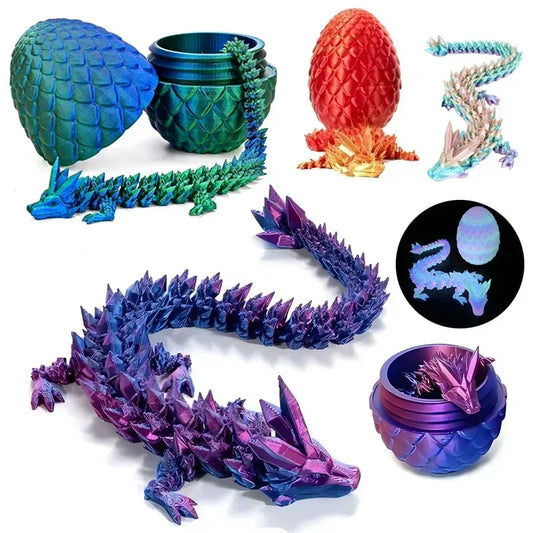 1/2PCS 3D Printed Dragon Egg with Dragon Full Articulated Dragon Model Movable Rotatable