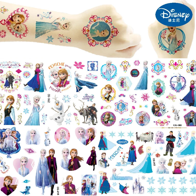 Disney Anime Frozen Elsa Tattoo Stickers Kawaii Disney Princess Anna Stickers