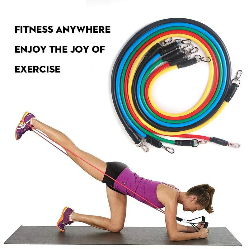 Resistance Bands With Handles Yoga Pull Rope Elastic Fitness Exercise Tube Band