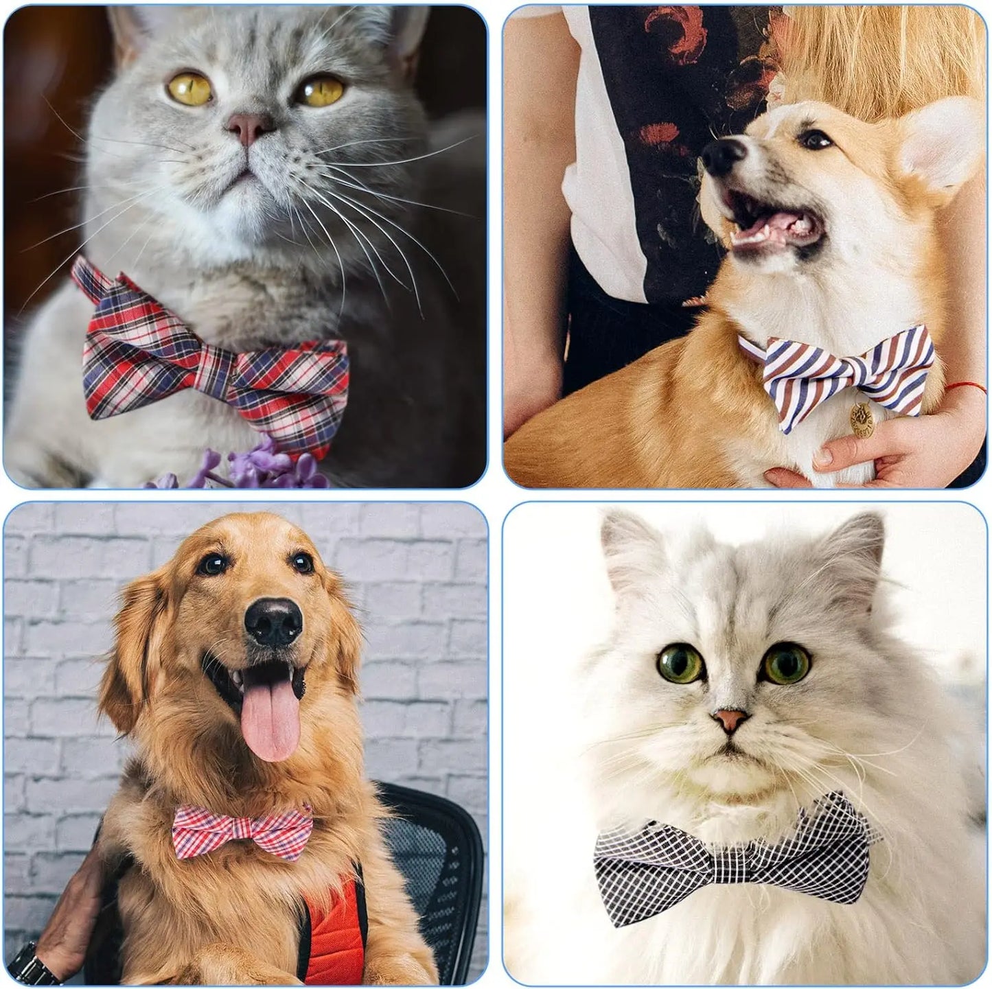 30/50Pcs Dog Bowties Soft Polyester