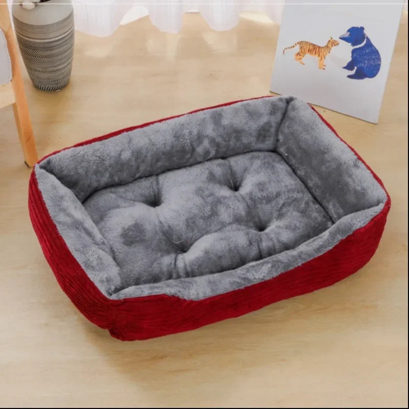 Bed for Dog Cat Pet Square Plush Kennel Medium Small Dog Sofa Bed