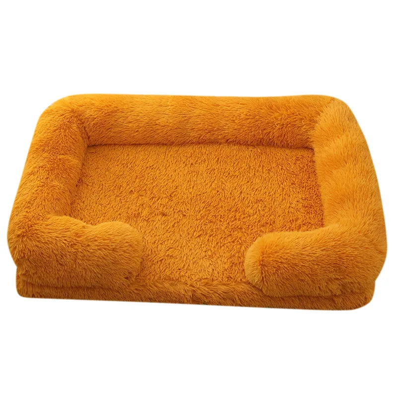 Winter Rectangular Large Dog Beds Washable Plush Fluffy