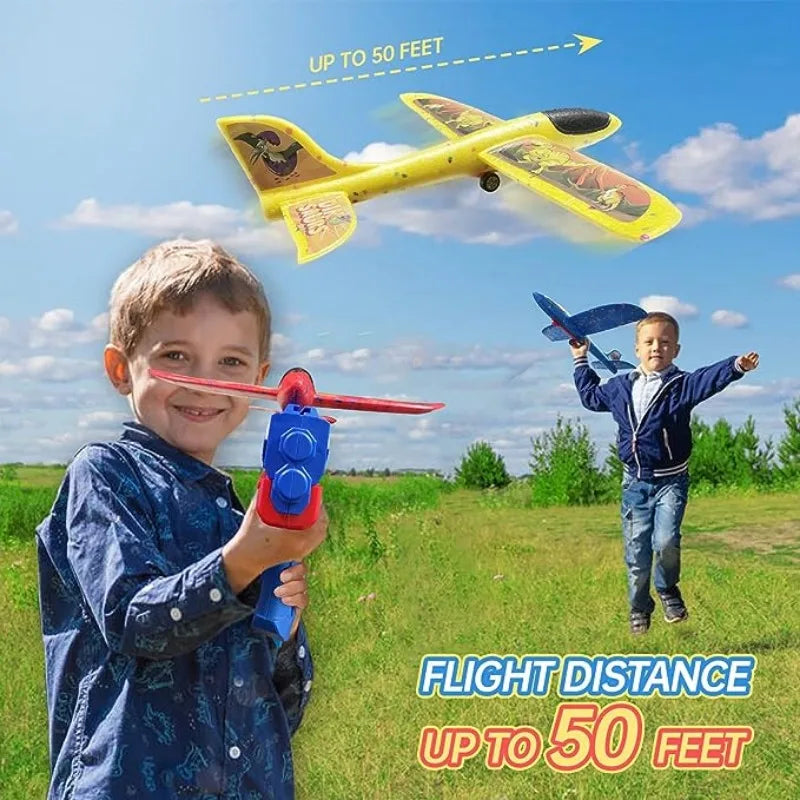 Kids Catapult Plane Toys Gun-style Launching Aircraft Gunner