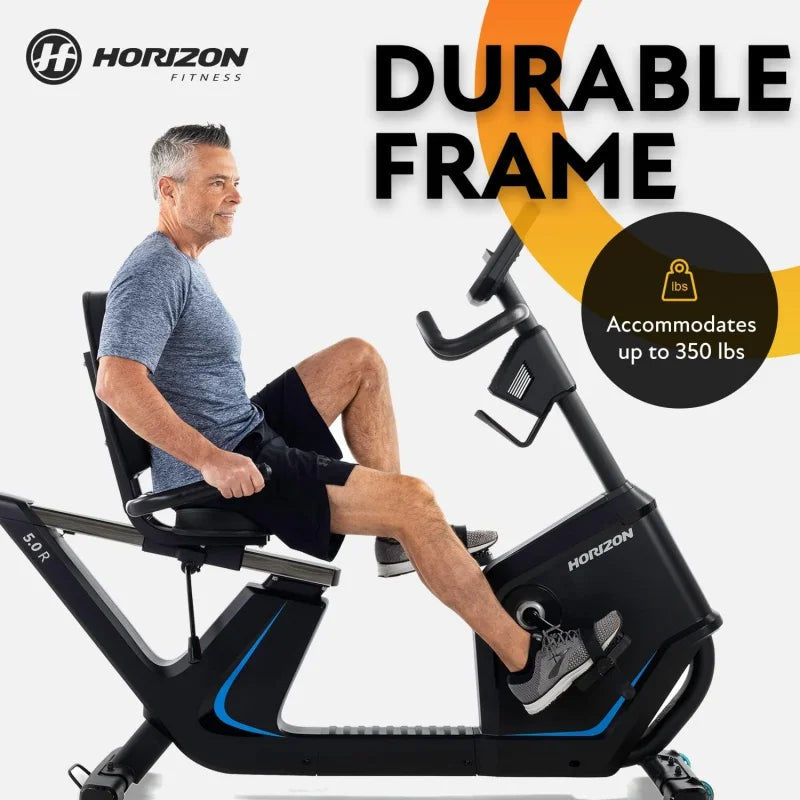 Horizon Fitness 5.0R Recumbent Bike, Cardio, Magnetic Resistance Cycling with Bluetooth