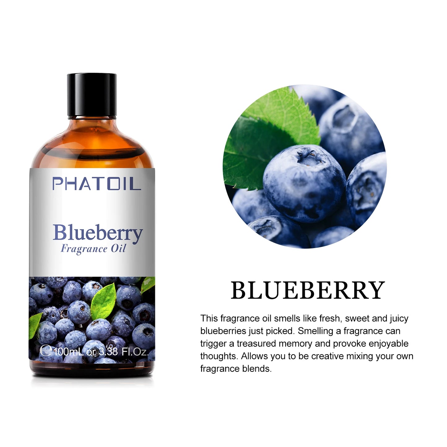 Phatoil 100ml Blueberry Fragrance Oils Coconut Vanilla Green Apple