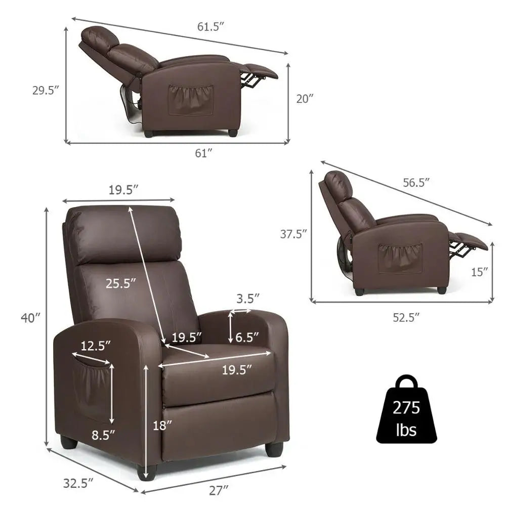 Massage Recliner Chair Single Sofa Leather