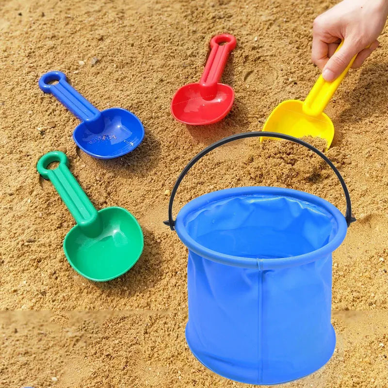 2Pcs Beach Sand Bucket Toy Collapsible Bucket