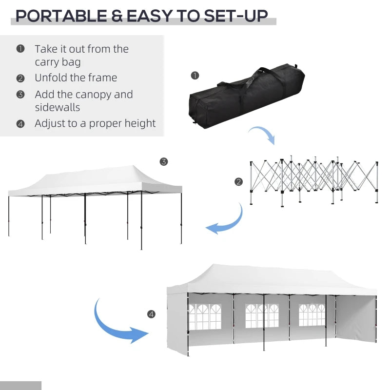 9.5' x 28' Pop Up Canopy Tent - TotalWellnessMarketplace