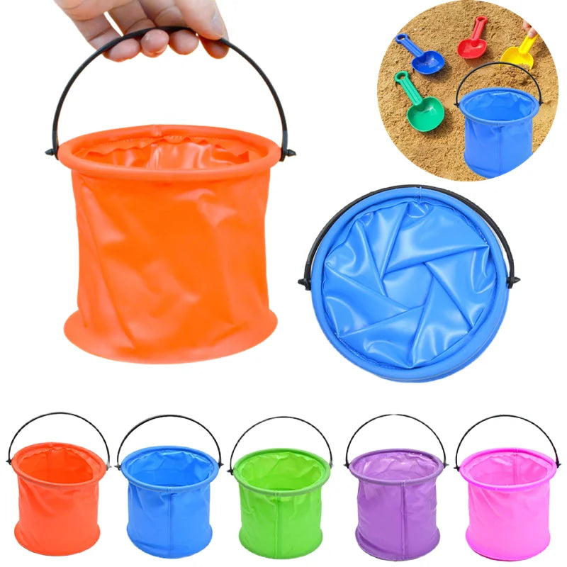 2Pcs Beach Sand Bucket Toy Collapsible Bucket