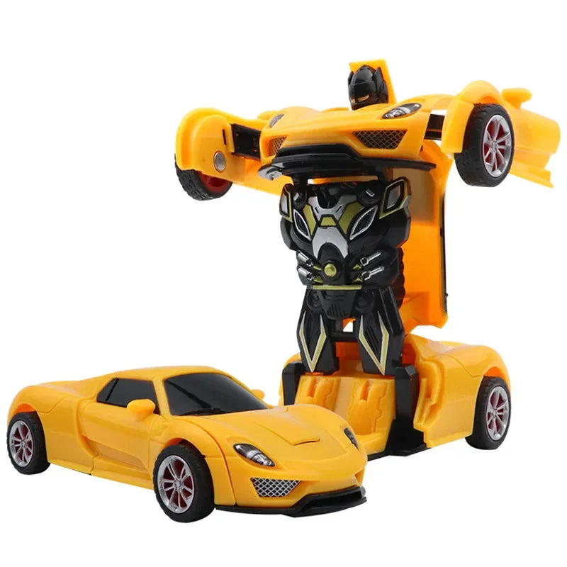 Shape-shifting toy car inertial impact