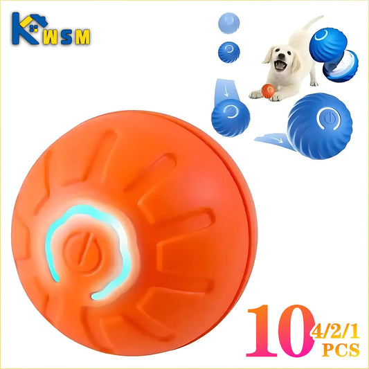 1-10PCS Smart Dog Toy Ball Electronic Interactive Pet Toy Moving Ball USB Automatic