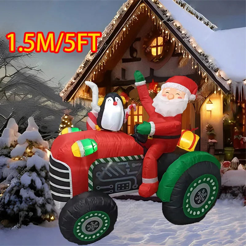 Inflatable Toys Santa Cartoon Vehicle Christmas Decorations