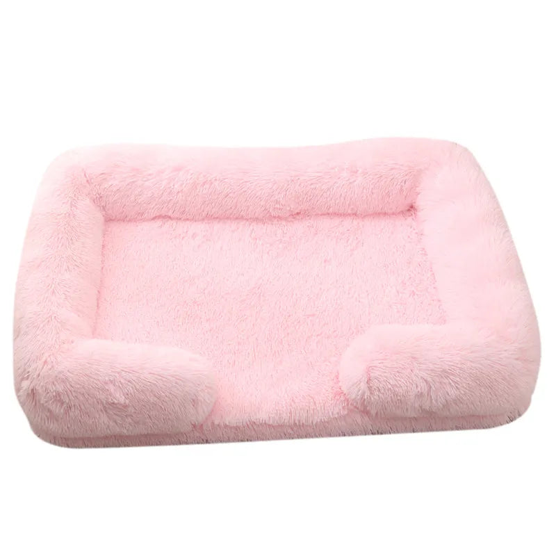 Winter Rectangular Large Dog Beds Washable Plush Fluffy