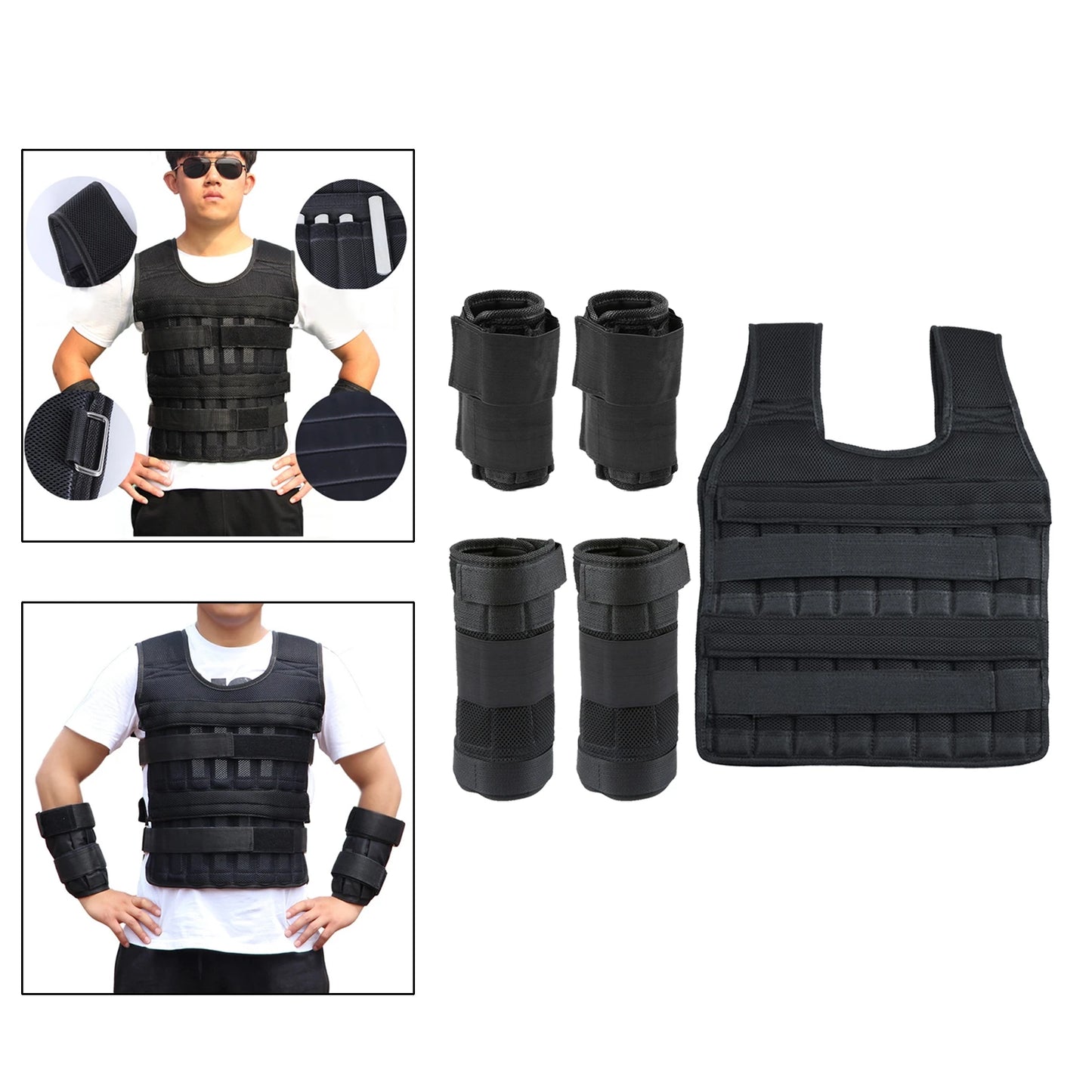 Running Weight Vest Lead Sandbag Leggings Equipment Training Adjustable Weight Fitness Vest Steel Plate Set