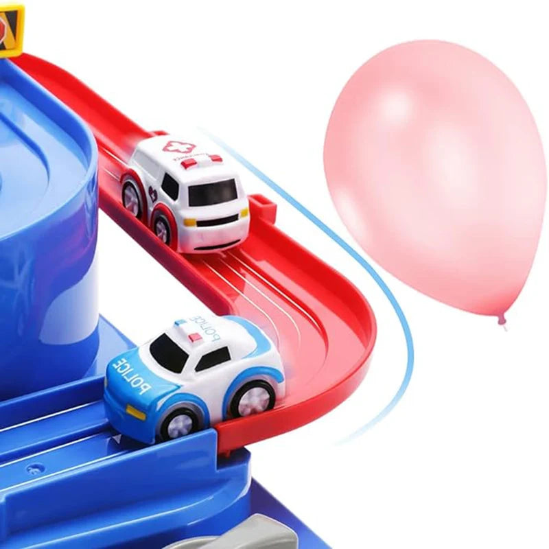 TEMI Kids Race Track Toys. For 3-7-year-olds. Puzzle Rail Car, City Rescue. Magnet Toys, 3 Mini Cars. Preschool Educational Gift