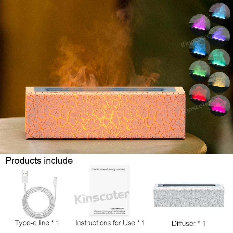 KINSCOTER Essential Oil Aroma Diffuser Flame Air Humidifier Ultrasonic Cool Mist