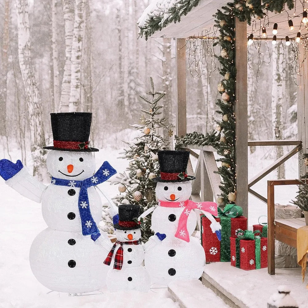 48" Set of 3/4 Snowman Christmas decor