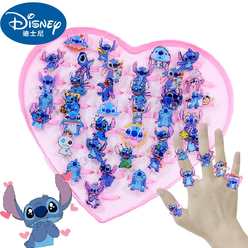 10/20pcs Disney Anime Stitch Ring Kawaii Lilo Stitch Children Acrylic Ring