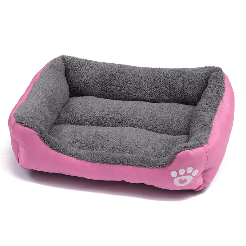 Large Pet Cat Dog Bed Square Plush Kennel Summer Washable