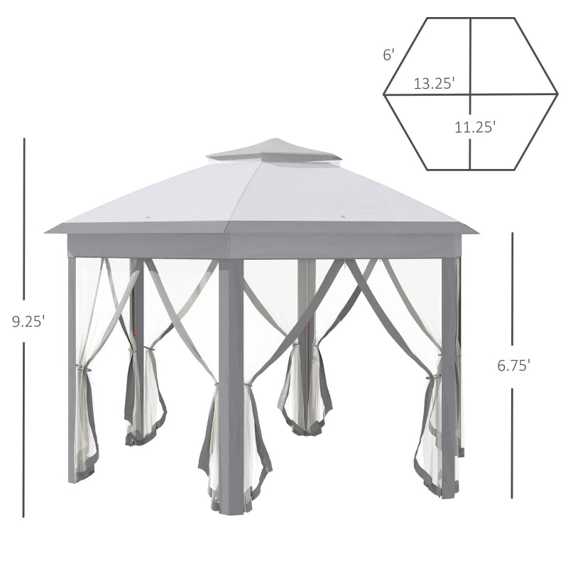 13' Pop Up Gazebo Hexagonal Canopy - TotalWellnessMarketplace