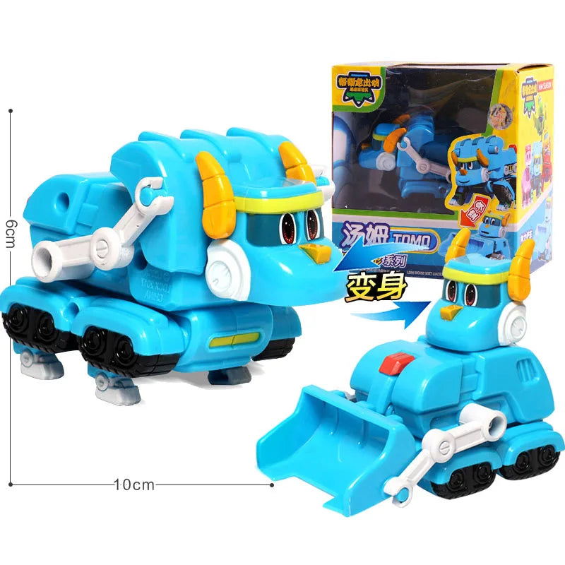 Newest ABS Min Deformation Gogo Dino Action Figures REX Transformation