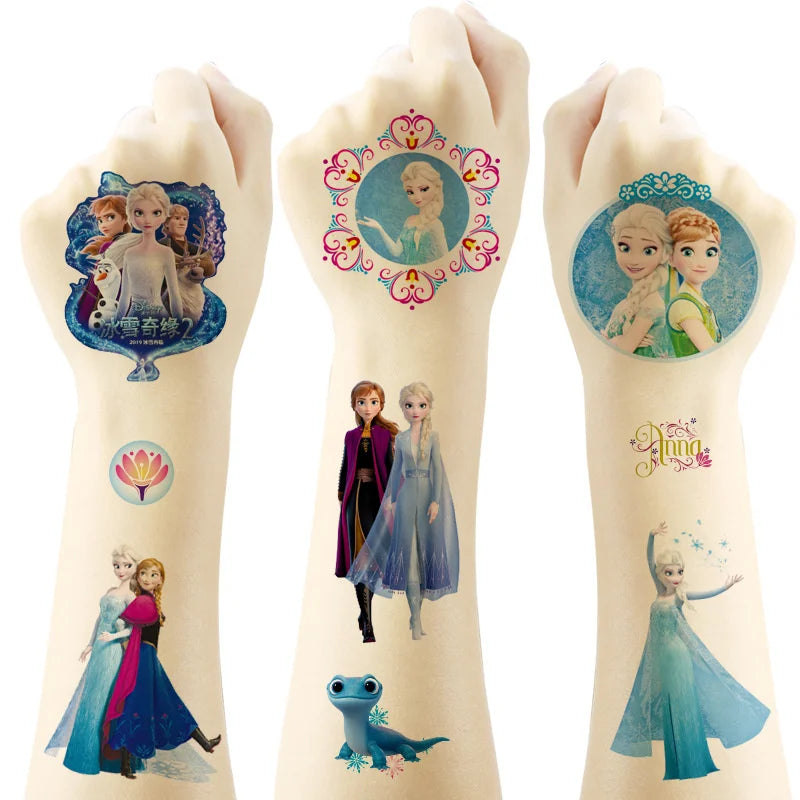 Disney Anime Frozen Elsa Tattoo Stickers Kawaii Disney Princess Anna Stickers