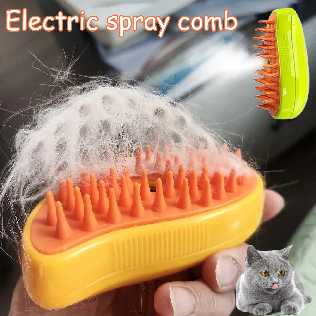 3-in-1 Electric Dog Cat Brush Spray