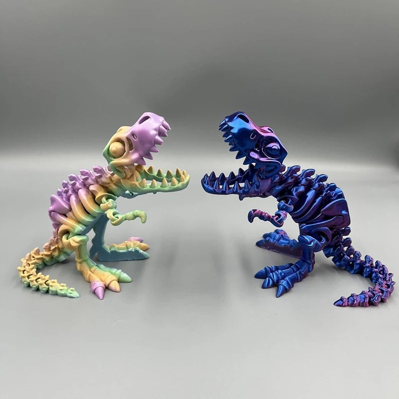 3D Printed Dragon Set Crafts Model Decoration Fidget Toy Rotatable Tyrannosaurus Rex Skeleton