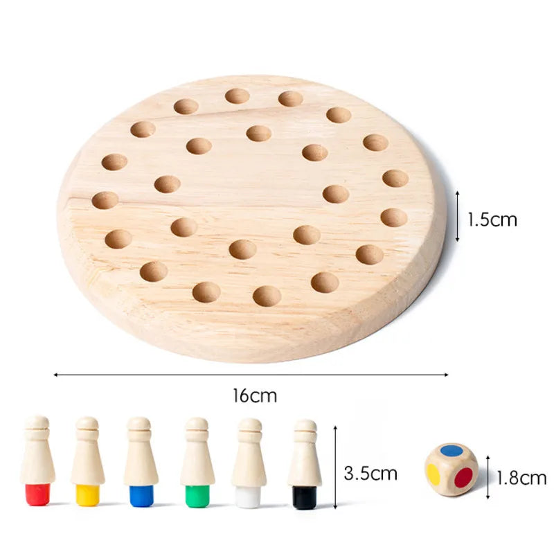 Wooden Memory Match Stick Chess Color Game Board Puzzles