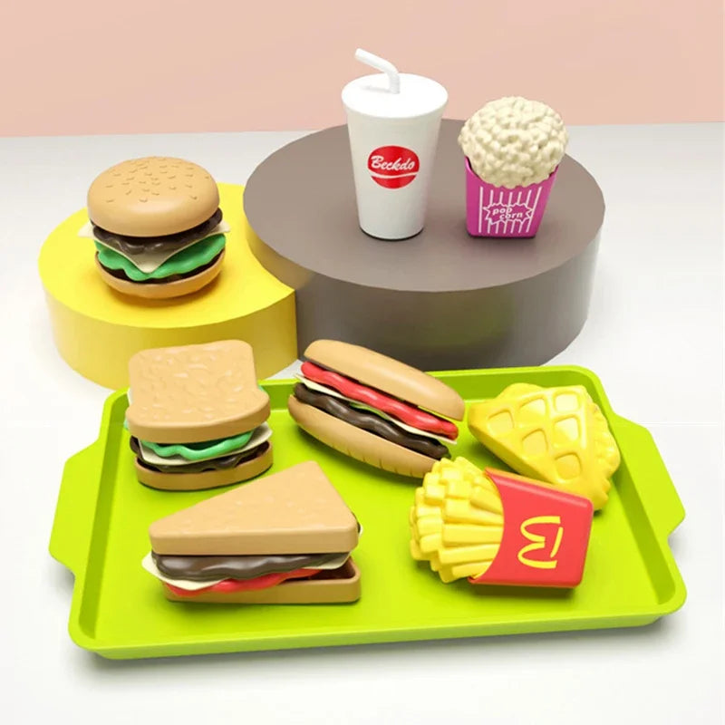 Children Hamburger Pretend Play Cooking Toys Set