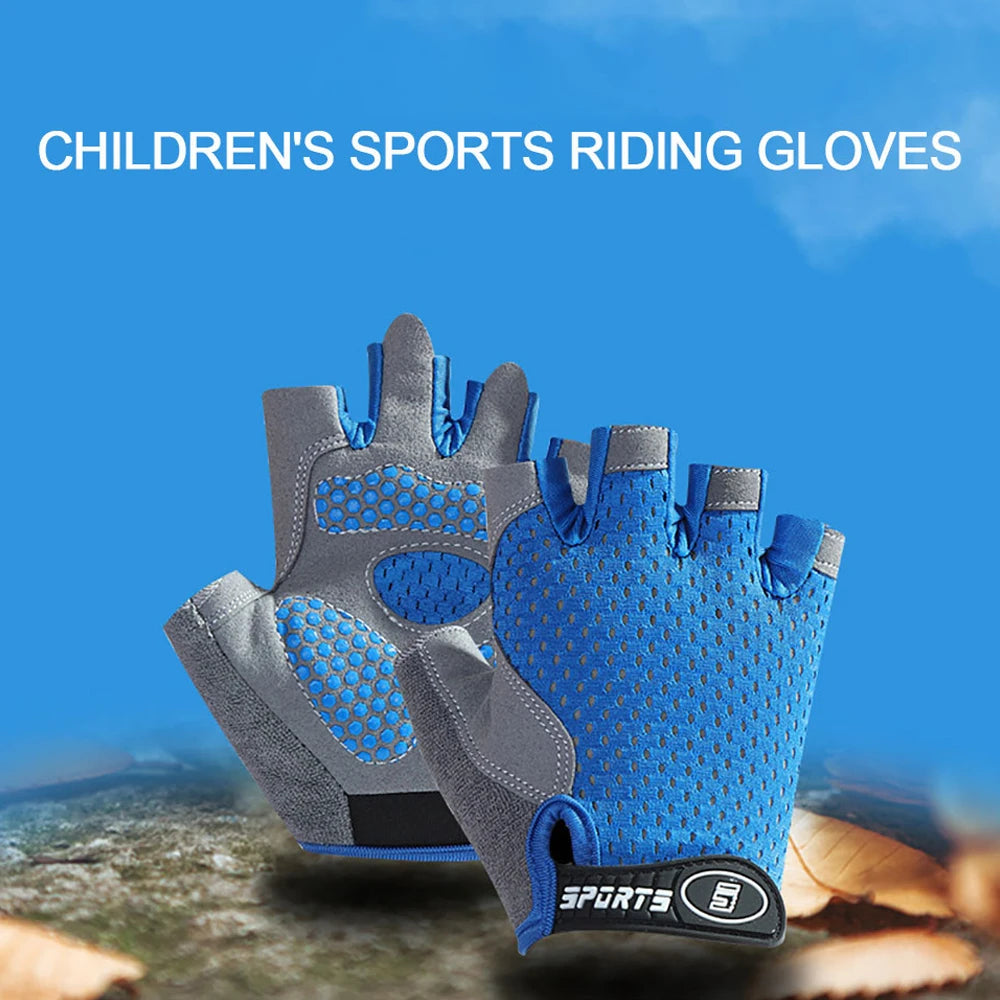 1 Pair Kids Cycling Gloves Half Finger - TotalWellnessMarketplace