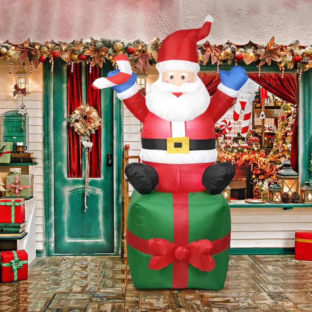 1.8M Giant Christmas Inflatable Santa With LED Lights Inflatable