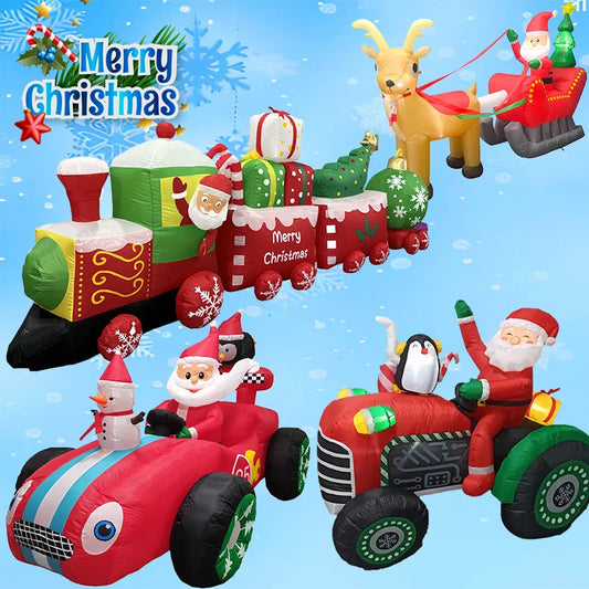 Inflatable Toys Santa Cartoon Vehicle Christmas Decorations